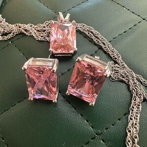 Vintage Pink Gemstone Jewelry Set